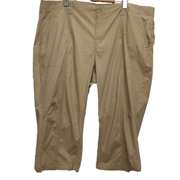 BEIGE Reitmans pedal pusher pants tan crop beige lightweight cotton plus size 22 - Picture 1 of 12